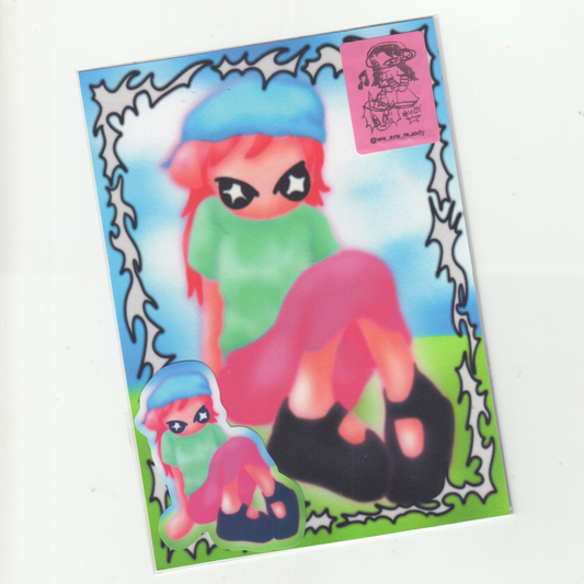 CHILL GIRL PRINT AND STICKER SET