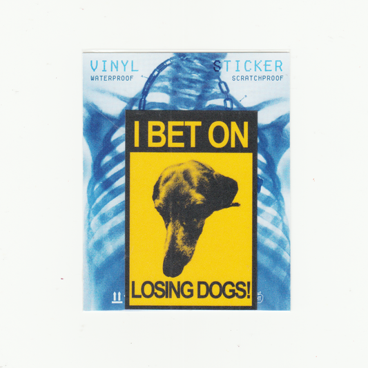 VINYL STICKER LOSING DOG