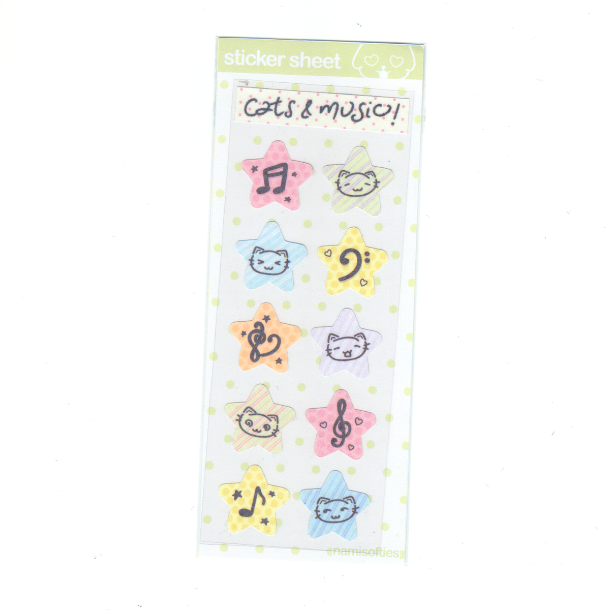 Cats & Music sticker sheet