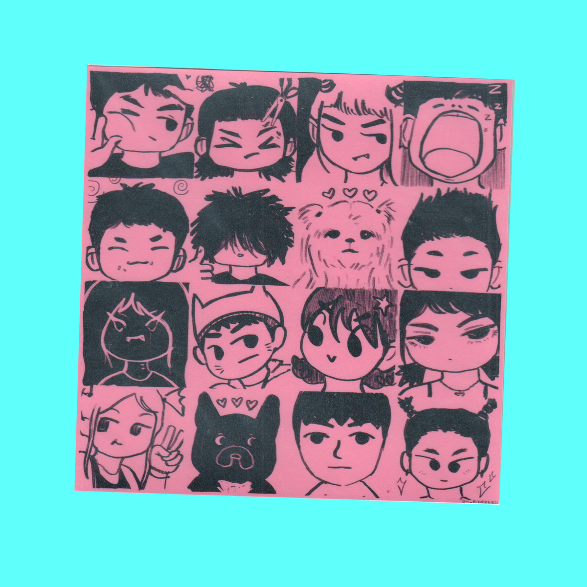 Silly Pink Icons print